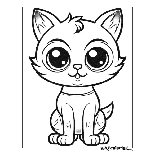 Cute Kitten Coloring Page