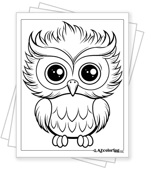 Owls in Art Coloring Page