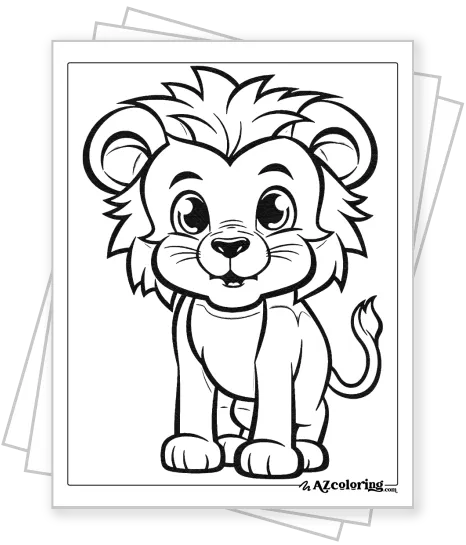 Cartoon LIONS Coloring Page