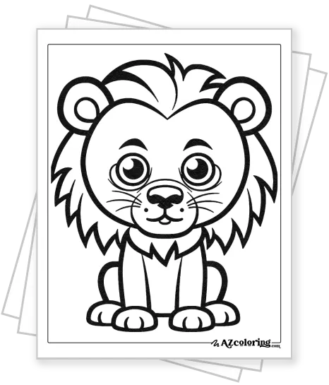 Lion Cats Coloring Page