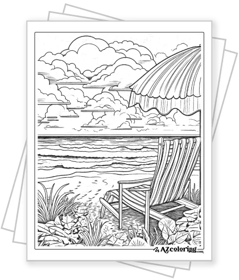 Beach Sceneries Coloring Pages