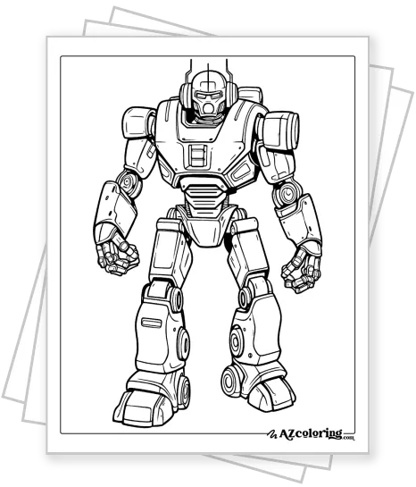 Robot Illustrations Coloring Page