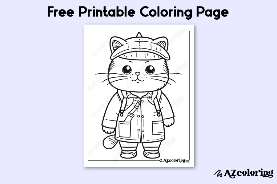 Detailed Cat Soldier Coloring Page for All Ages