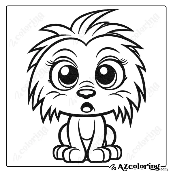 Adorable Monster Character Coloring Page for Kids