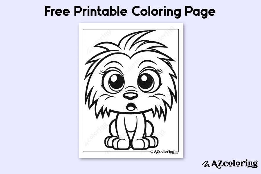 Adorable Monster Character Coloring Page for Kids Adorable Monster Character Coloring Page for Kids