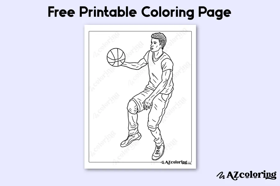 Dynamic Basketball Player Coloring Page for Sports Enthusiasts Dynamic Basketball Player Coloring Page for Sports Enthusiasts