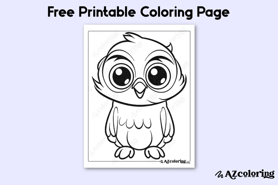 Cute Owl Coloring Page for Kids and Adults Cute Owl Coloring Page for Kids and Adults