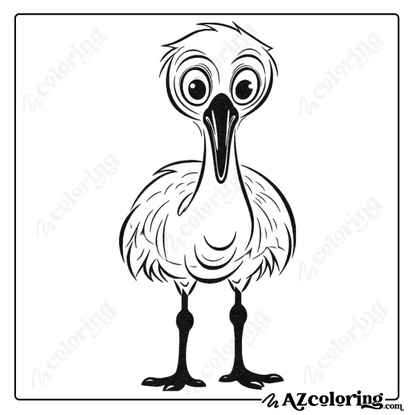 Whimsical Bird Coloring Page