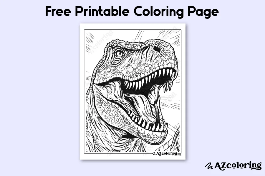 Detailed T-Rex Dinosaur Coloring Page for Enthusiasts Detailed T-Rex Dinosaur Coloring Page for Enthusiasts