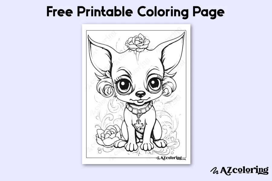 Adorable Chihuahua Coloring Page Adorable Chihuahua Coloring Page
