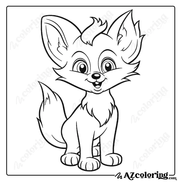 Adorable Fox Coloring Page