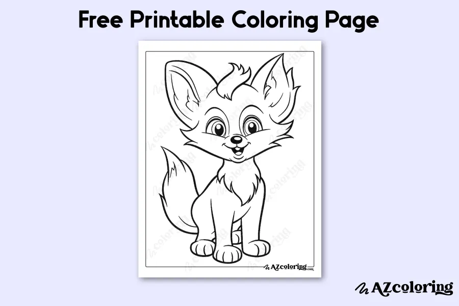 Adorable Fox Coloring Page