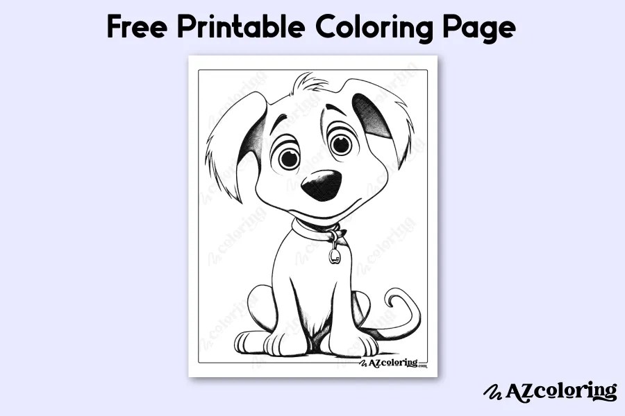 Adorable Puppy Cartoon Coloring Page