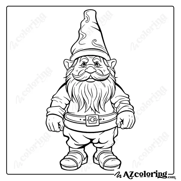 Charming Gnome Coloring Page
