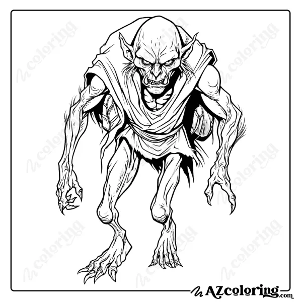 Scary Monster Coloring Page