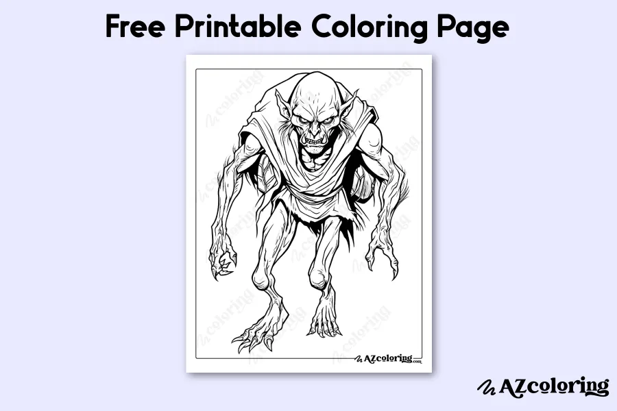 Scary Monster Coloring Page Scary Monster Coloring Page