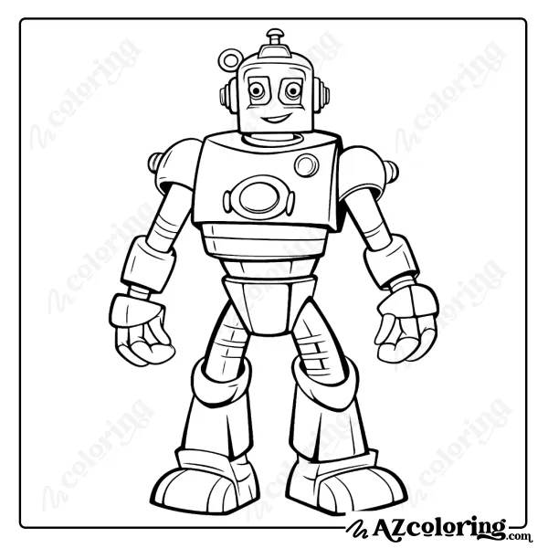 Futuristic Robot Coloring Page