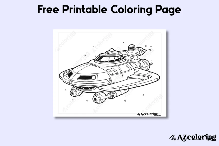 Advanced Spaceship Coloring Page