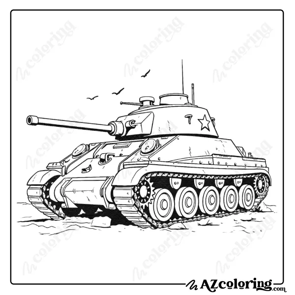 World War Tank Coloring Page