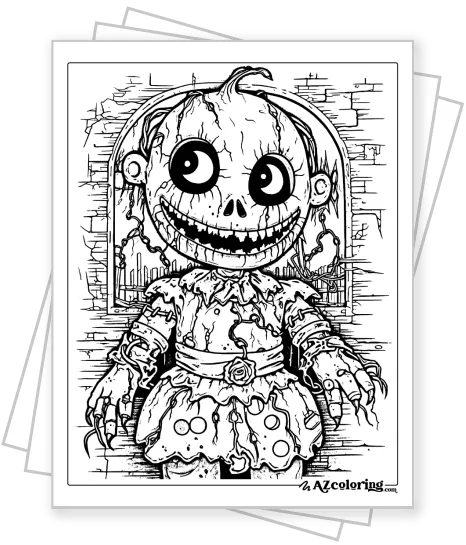 Scary Dolls Coloring Page