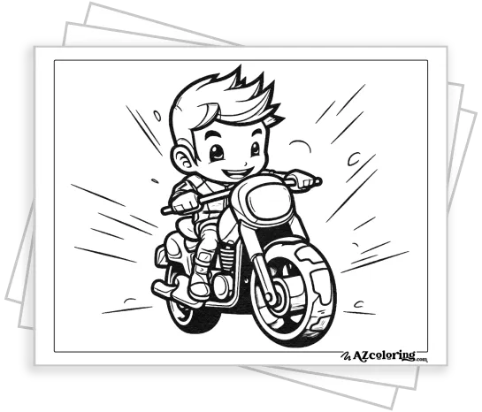 Motorbikes Riders Coloring Page