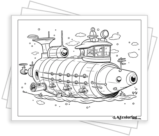 Submarine Details Coloring Pages